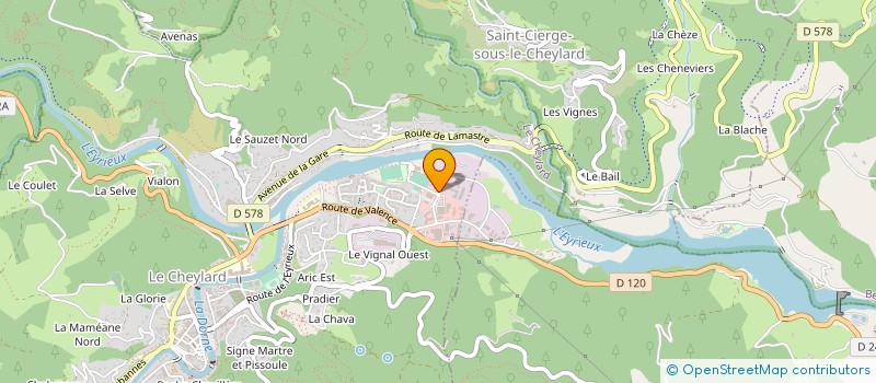 localisation de l'entreprise B.C.M.L.  LE CHEYLARD