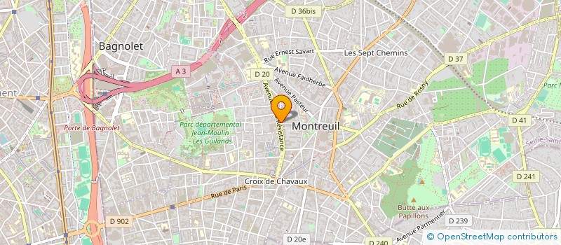 localisation de l'entreprise B.C.R.I. à MONTREUIL