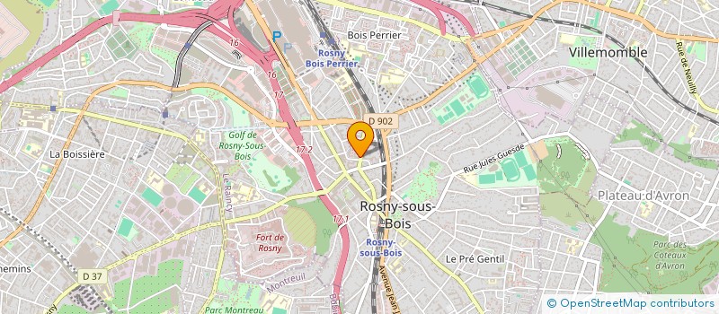 localisation de l'entreprise B CLEAN à ROSNY-SOUS-BOIS