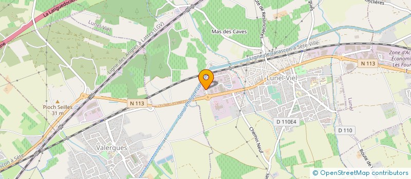 localisation de l'entreprise B.D.H. à LUNEL-VIEL
