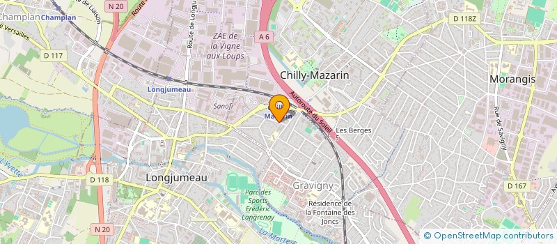 localisation de l'entreprise B&D INFOSERVICES  CHILLY-MAZARIN