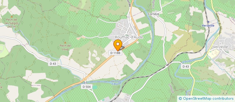 localisation de l'entreprise B.E. 11 ELEC  ROUFFIAC D'AUDE