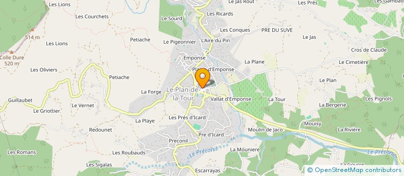 localisation de l'entreprise B.E.T. JAUFFRET  LE PLAN-DE-LA-TOUR