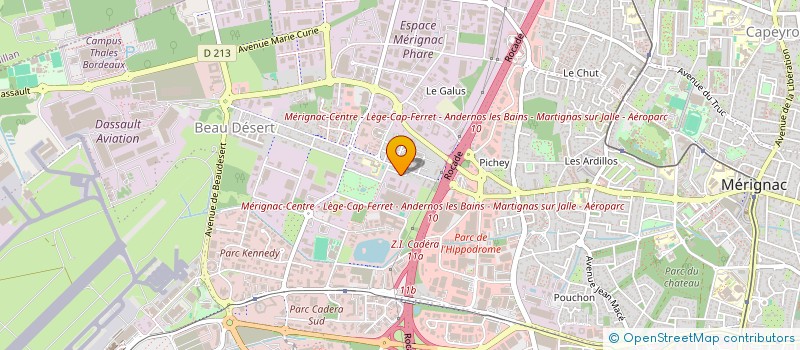 localisation de l'entreprise B.F.2  MERIGNAC