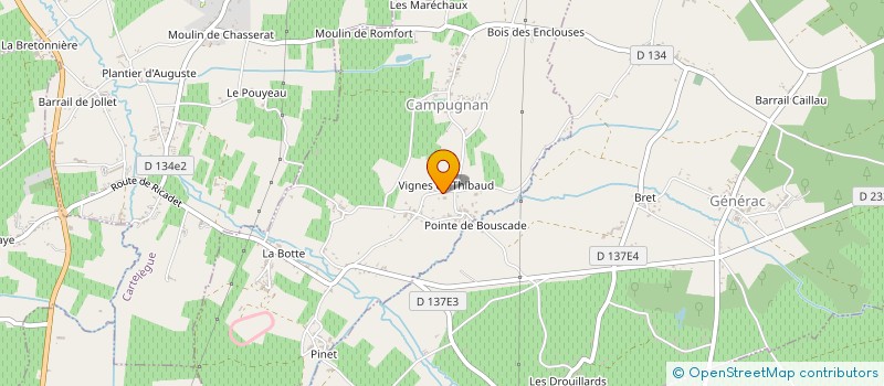 localisation de l'entreprise B.F.G  CAMPUGNAN