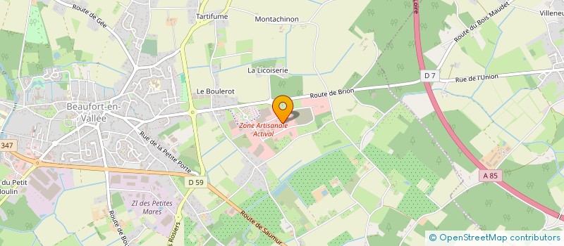 localisation de l'entreprise B.G.L. IMMO  BEAUFORT-EN-ANJOU