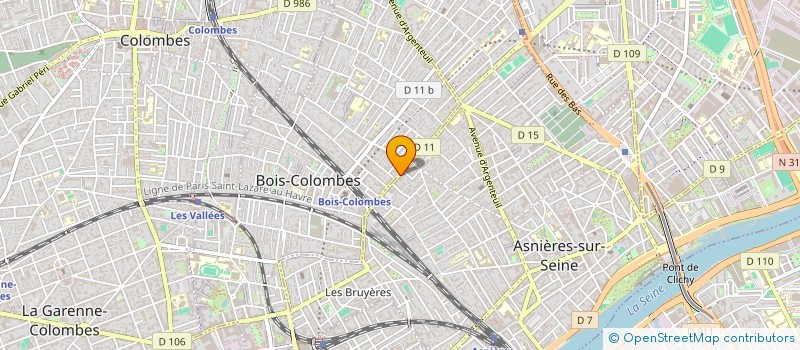 localisation de l'entreprise B.G.M.  ASNIERES-SUR-SEINE