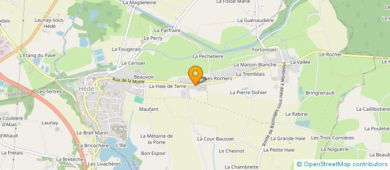 localisation de l'entreprise B G MENUISERIE  HEDE-BAZOUGES