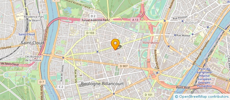 localisation de l'entreprise B&H - CAR CONSULTING  BOULOGNE-BILLANCOURT