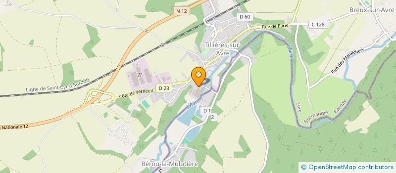 localisation de l'entreprise B.H. FOURS à TILLIERES-SUR-AVRE