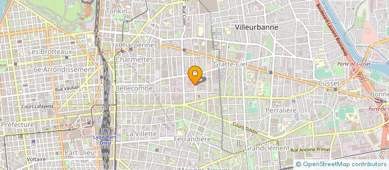 localisation de l'entreprise B.H. FRANCE  VILLEURBANNE