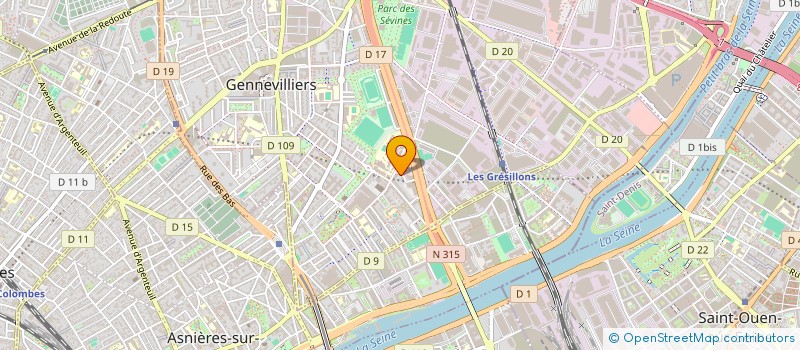 localisation de l'entreprise B&H IMMO à GENNEVILLIERS