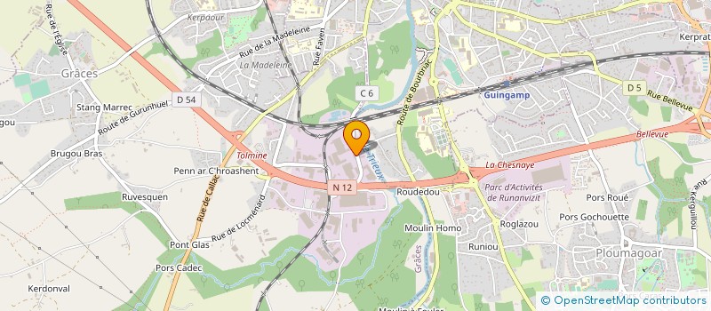 localisation de l'entreprise B H INVESTISSEMENT  GUINGAMP