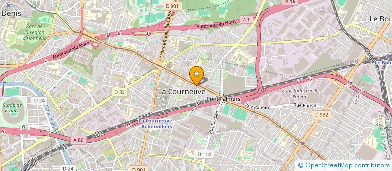 localisation de l'entreprise B.H. SERVICES à LA COURNEUVE