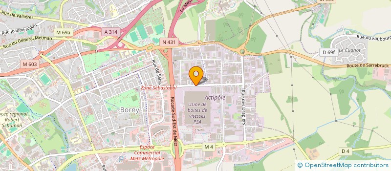 localisation de l'entreprise B.I.M.E.  METZ