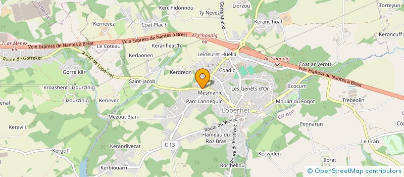 localisation de l'entreprise B.J.B.  LOPERHET