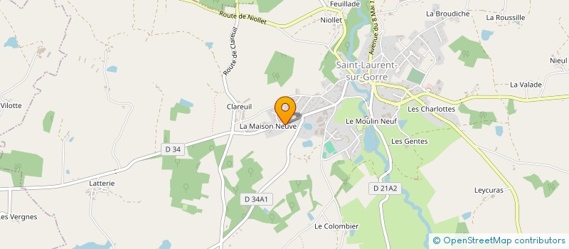 localisation de l'entreprise B.J.C. DE MAISON NEUVE  SAINT-LAURENT-SUR-GORRE