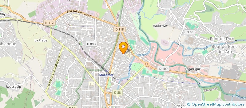 localisation de l'entreprise B.J.L. TRAVAUX  MAZAMET