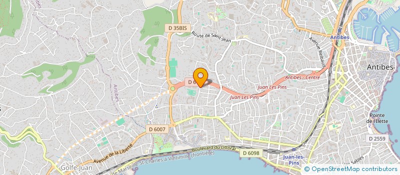 localisation de l'entreprise B.J.P. ELAG à ANTIBES
