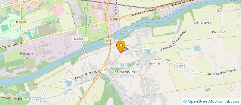 localisation de l'entreprise B.K.M.  COURS-DE-PILE