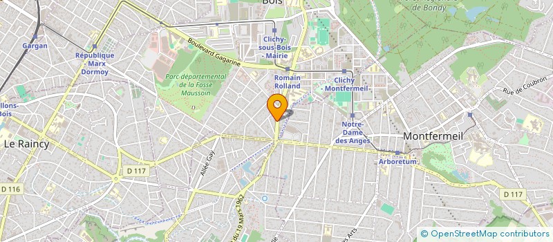 localisation de l'entreprise B.K.M. RESTAURATION à CLICHY-SOUS-BOIS