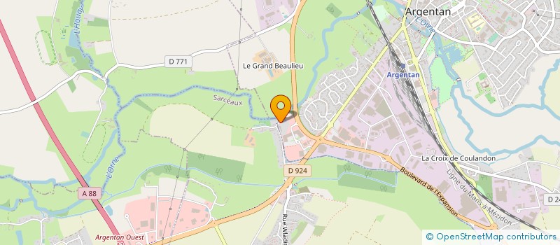 localisation de l'entreprise B-L OPTIQUE à ARGENTAN