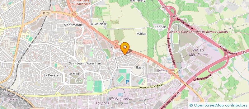 localisation de l'entreprise B & M ASSOCIES  BEZIERS