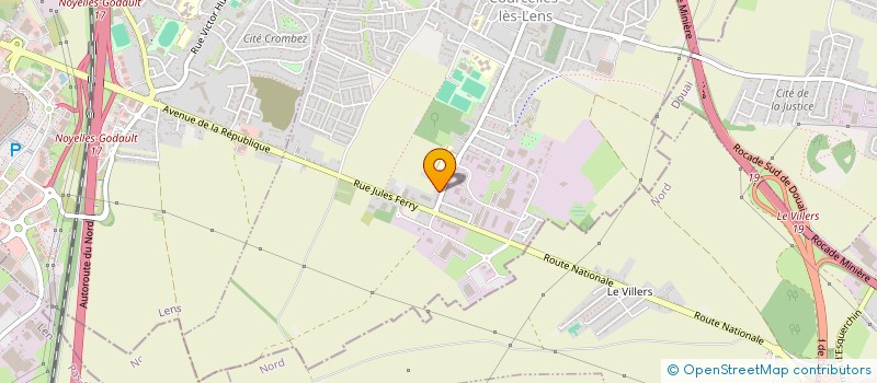 localisation de l'entreprise B.M.J.A COUVERTURE  COURCELLES-LES-LENS