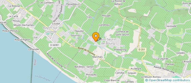 localisation de l'entreprise B M P  SAINT-SEURIN-DE-BOURG