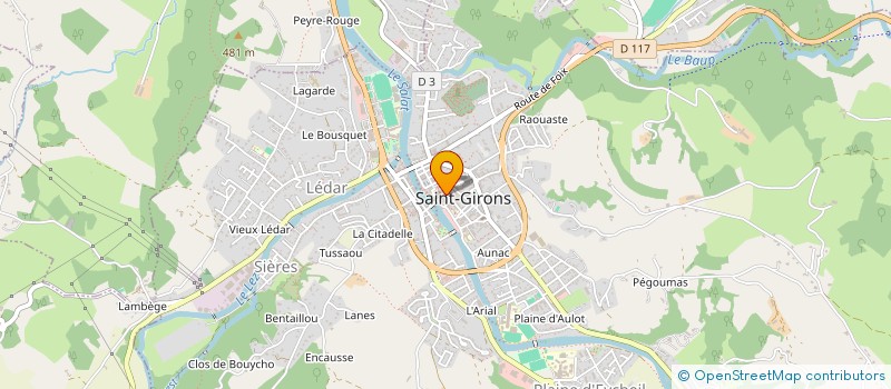 localisation de l'entreprise B.M.S. à SAINT-GIRONS