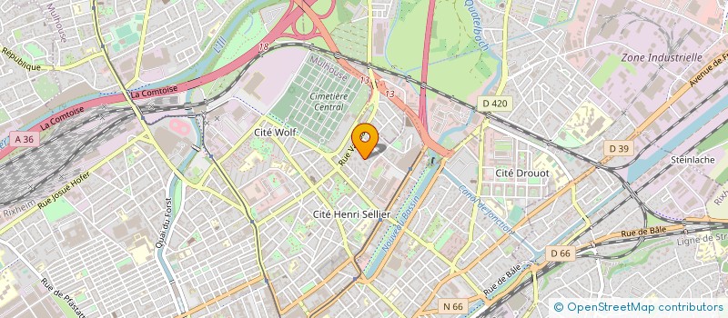 localisation de l'entreprise B.MULLER  MULHOUSE