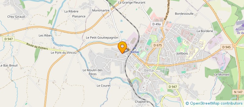 localisation de l'entreprise B.O.D-GAIA à BELLAC