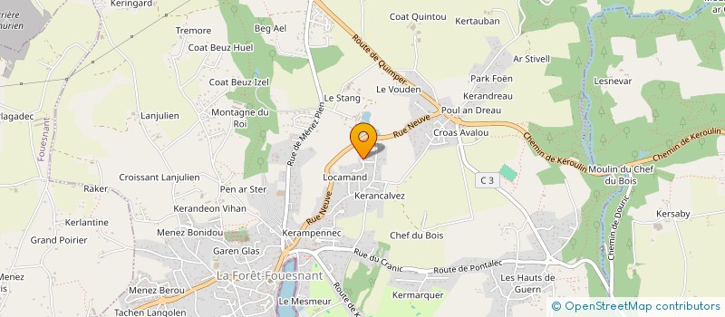 localisation de l'entreprise B.O.R.  LA FORET-FOUESNANT