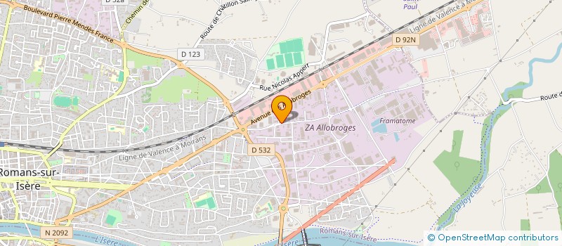 localisation de l'entreprise B.P.A. CONCEPT à ROMANS-SUR-ISERE