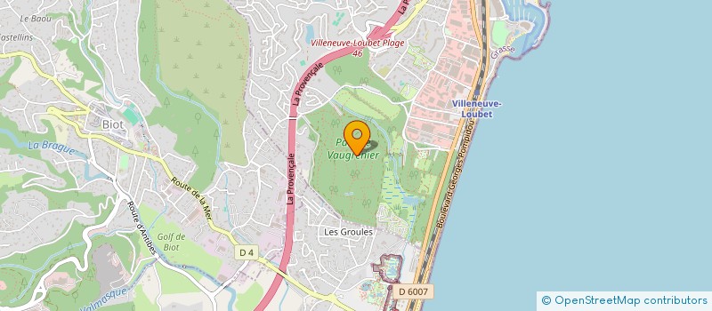 localisation de l'entreprise B.P.E. AZUR à VILLENEUVE-LOUBET