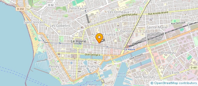 localisation de l'entreprise B.P.I. à LE HAVRE