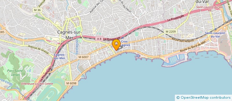 localisation de l'entreprise B.P. PAOLINO à CAGNES-SUR-MER