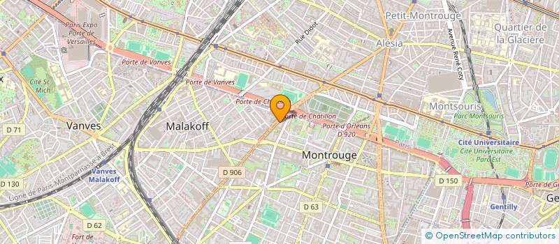 localisation de l'entreprise B.P.R.  MONTROUGE
