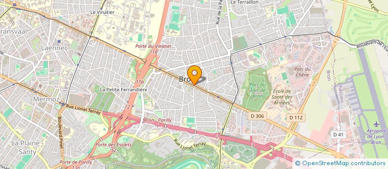 localisation de l'entreprise B.P.S.  BRON