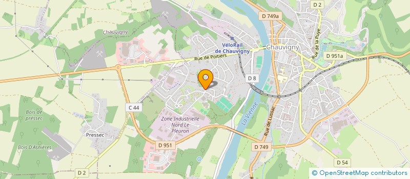 localisation de l'entreprise B.R.C. DISTRIBUTION  CHAUVIGNY