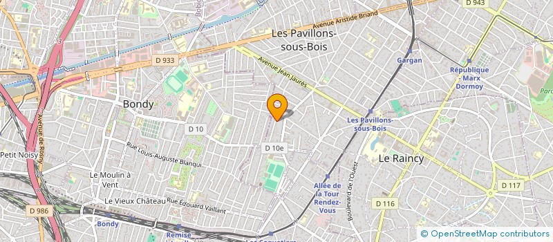 localisation de l'entreprise B.R.T.P  LES PAVILLONS-SOUS-BOIS