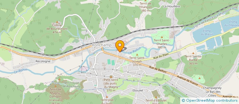 localisation de l'entreprise B.T.H.S.  RONCHAMP