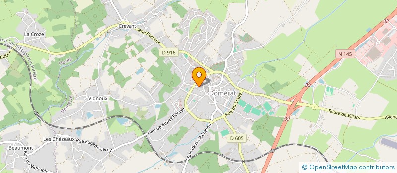 localisation de l'entreprise B.T.R. à DOMERAT
