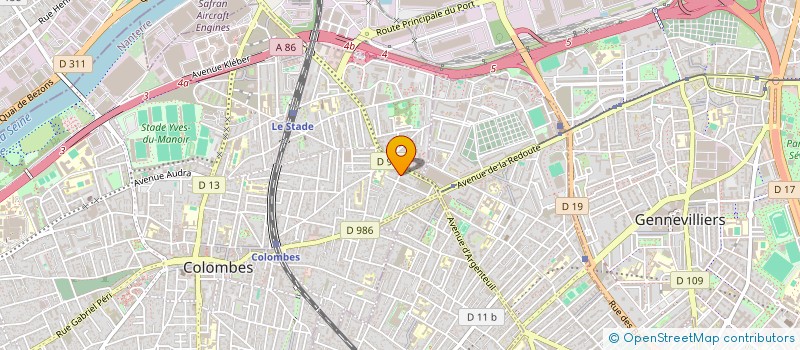 localisation de l'entreprise B.T.T.  COLOMBES