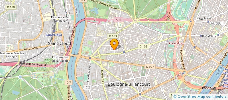 localisation de l'entreprise B TO B PRODUCTION à BOULOGNE-BILLANCOURT
