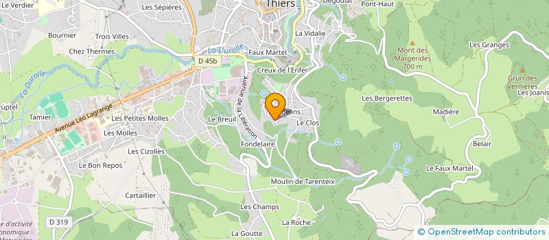 localisation de l'entreprise B VALLON  THIERS