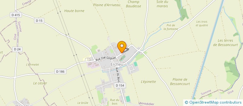 localisation de l'entreprise B VAN HONACKER  ERCHEU