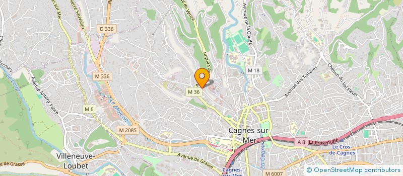 localisation de l'entreprise B2 M CARROSSERIE à CAGNES-SUR-MER
