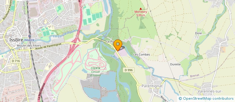 localisation de l'entreprise B2EG  PARENTIGNAT