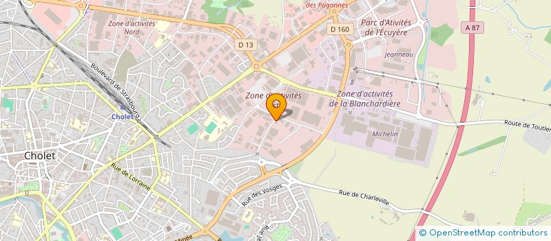 localisation de l'entreprise B2F PUBLICITE à CHOLET